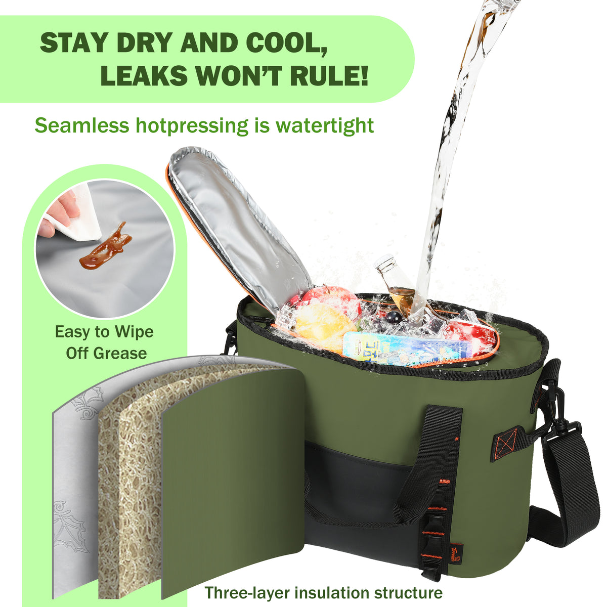 Tirrinia 20 Cans Insulated Soft Cooler Bag