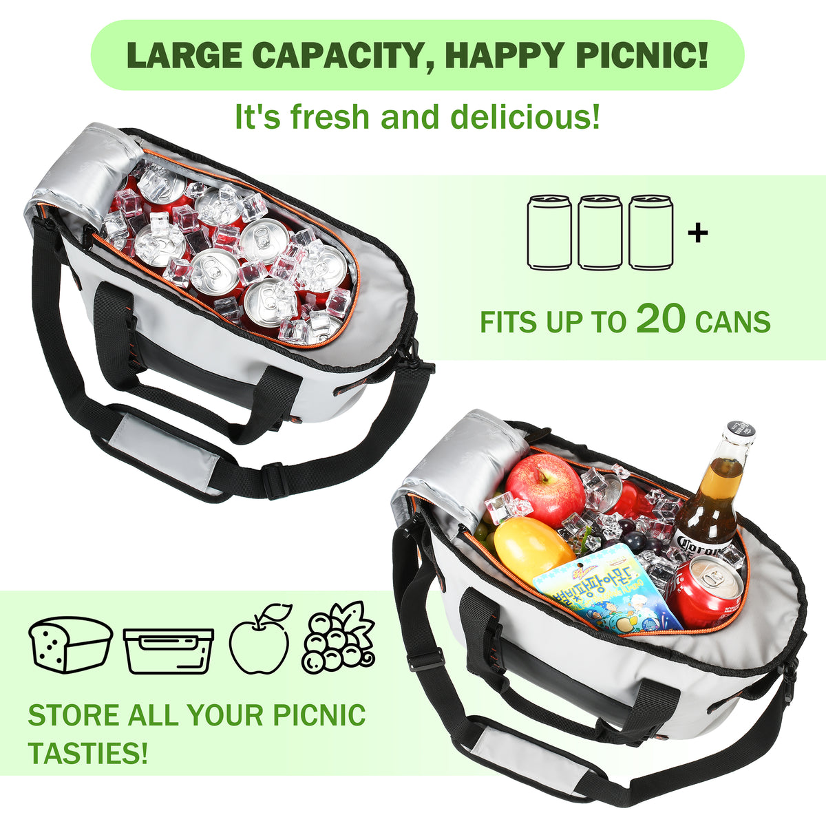 Tirrinia 20 Cans Insulated Soft Cooler Bag