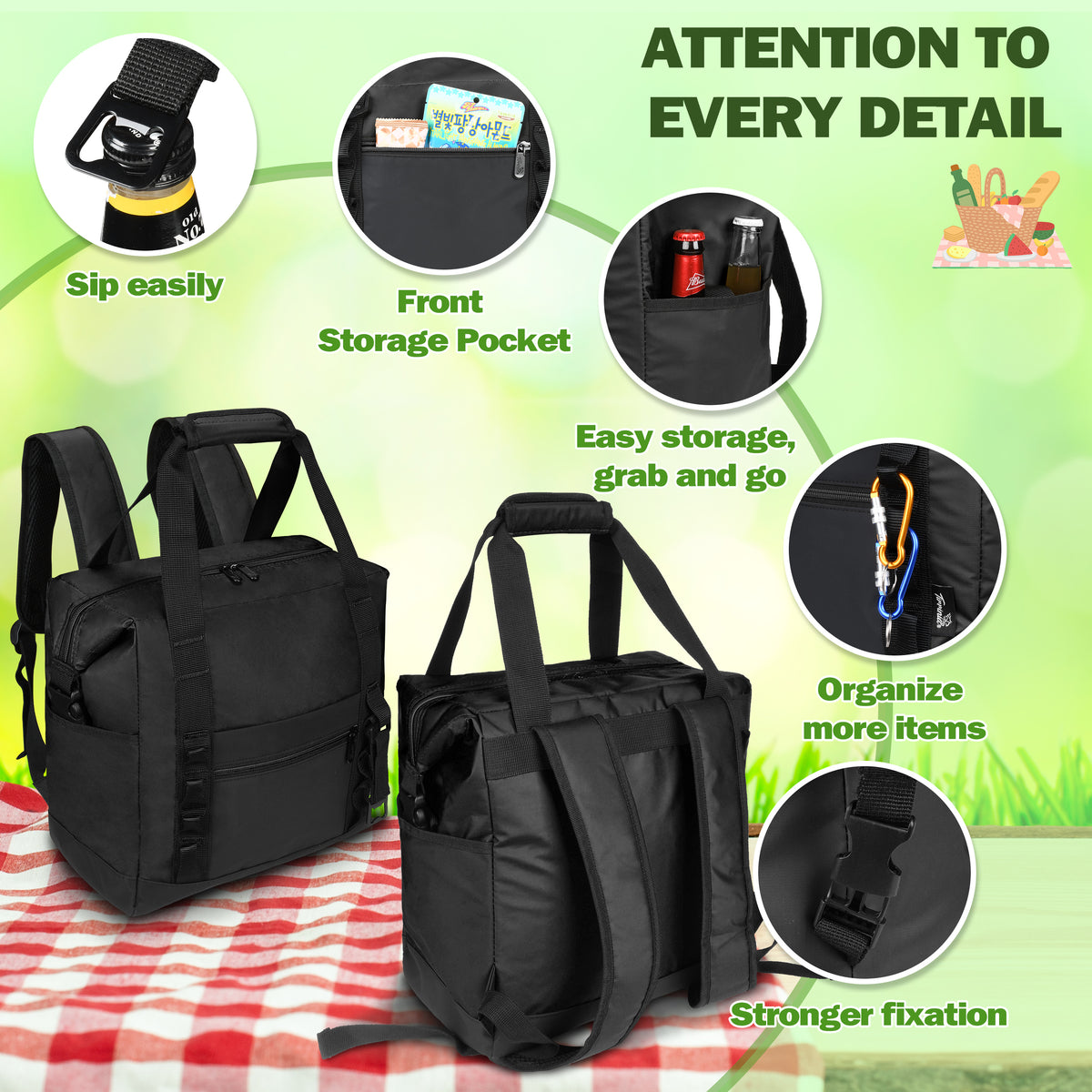 Tirrinia 36 Cans Insulated Soft Cooler Bag product image 10