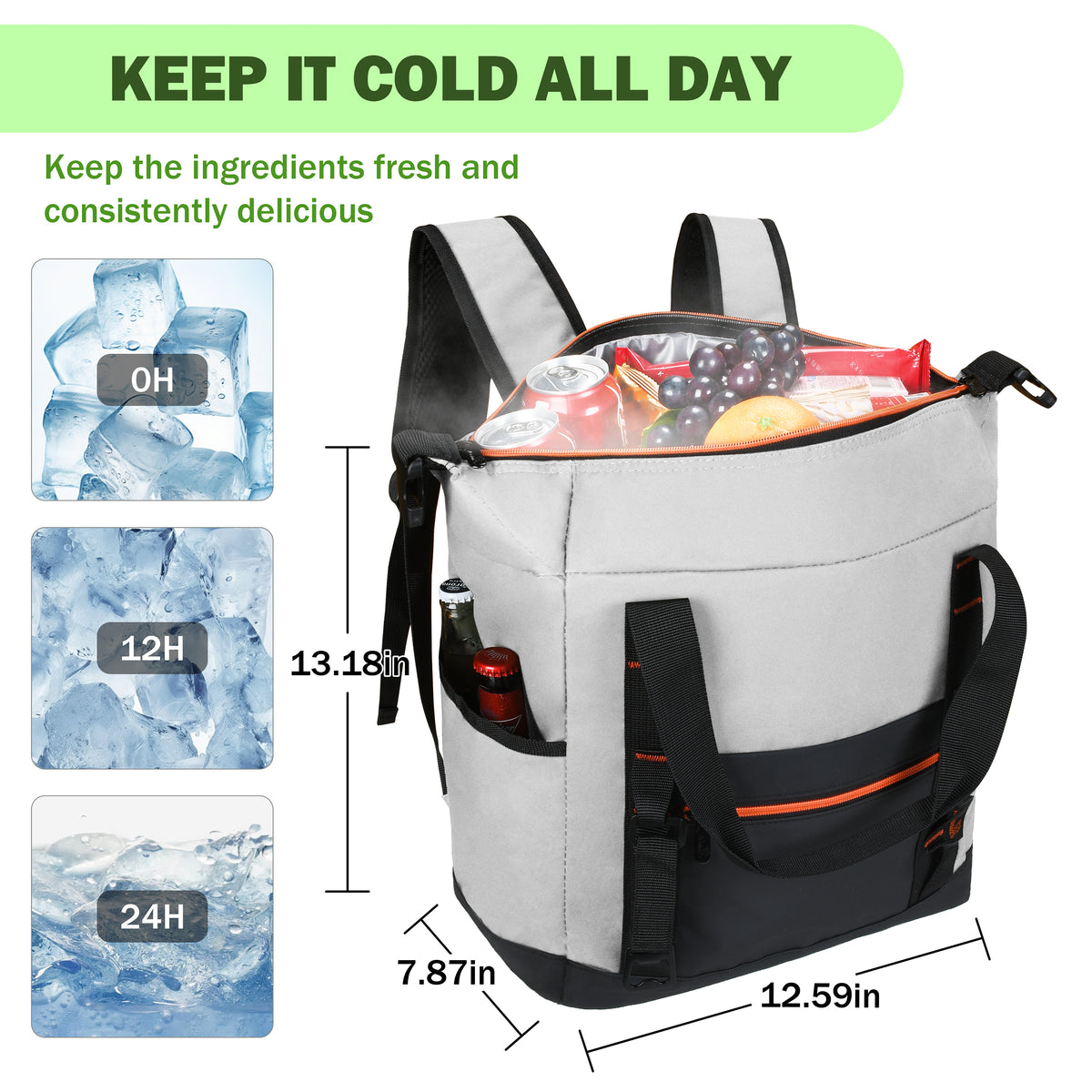 Tirrinia 36 Cans Insulated Soft Cooler Bag side view