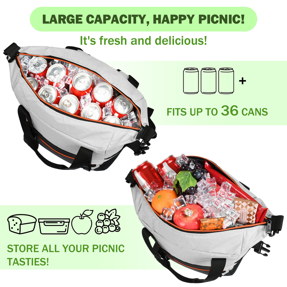 Tirrinia 36 Cans Insulated Soft Cooler Bag detail view