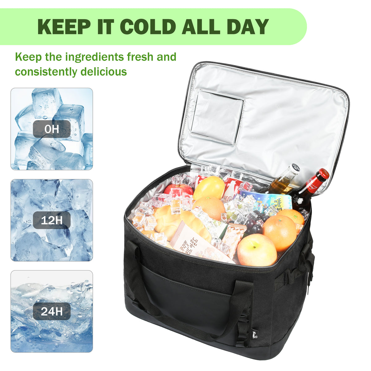 Tirrinia 48 Cans Insulated Soft Cooler Bag close-up detail