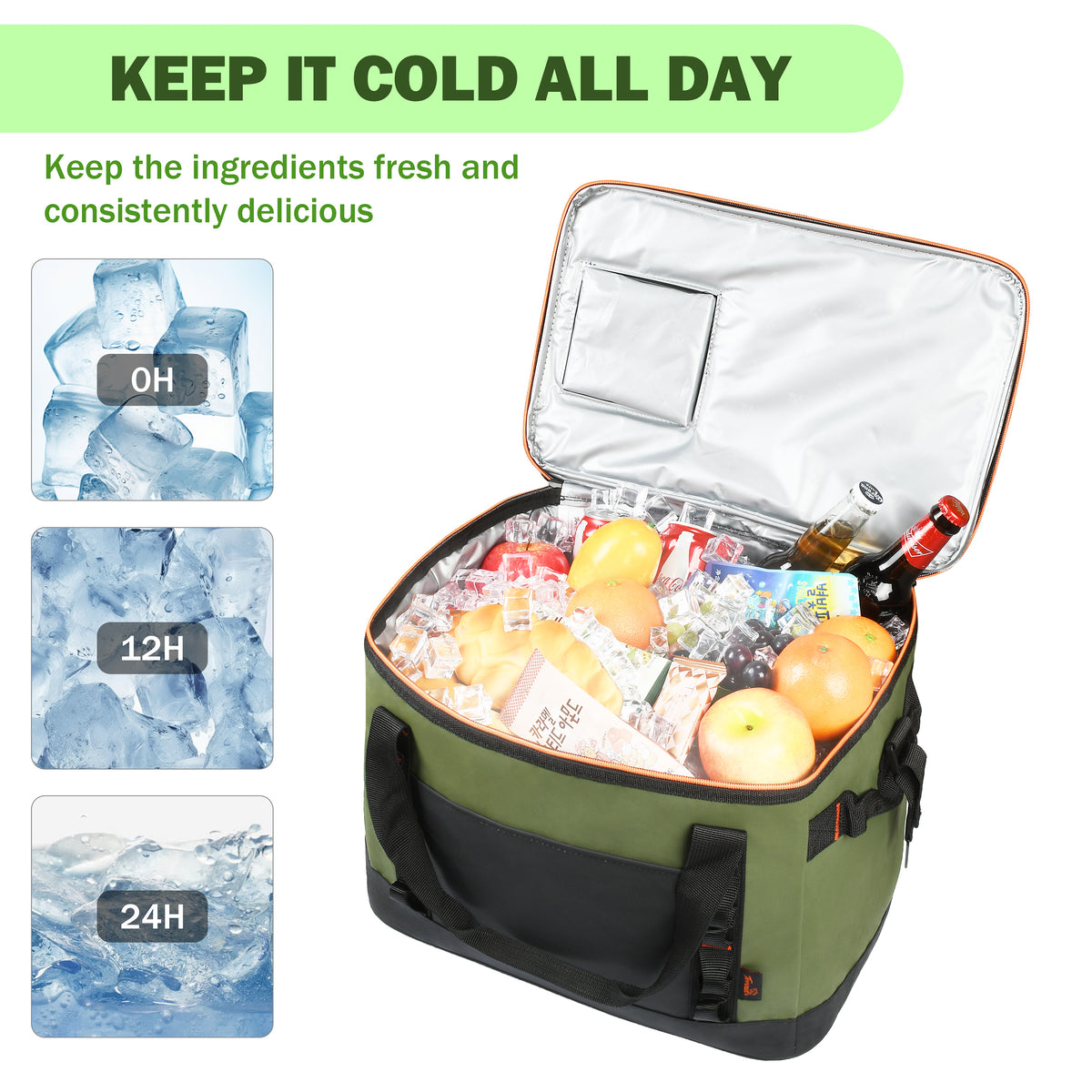Tirrinia 48 Cans Insulated Soft Cooler Bag close-up detail