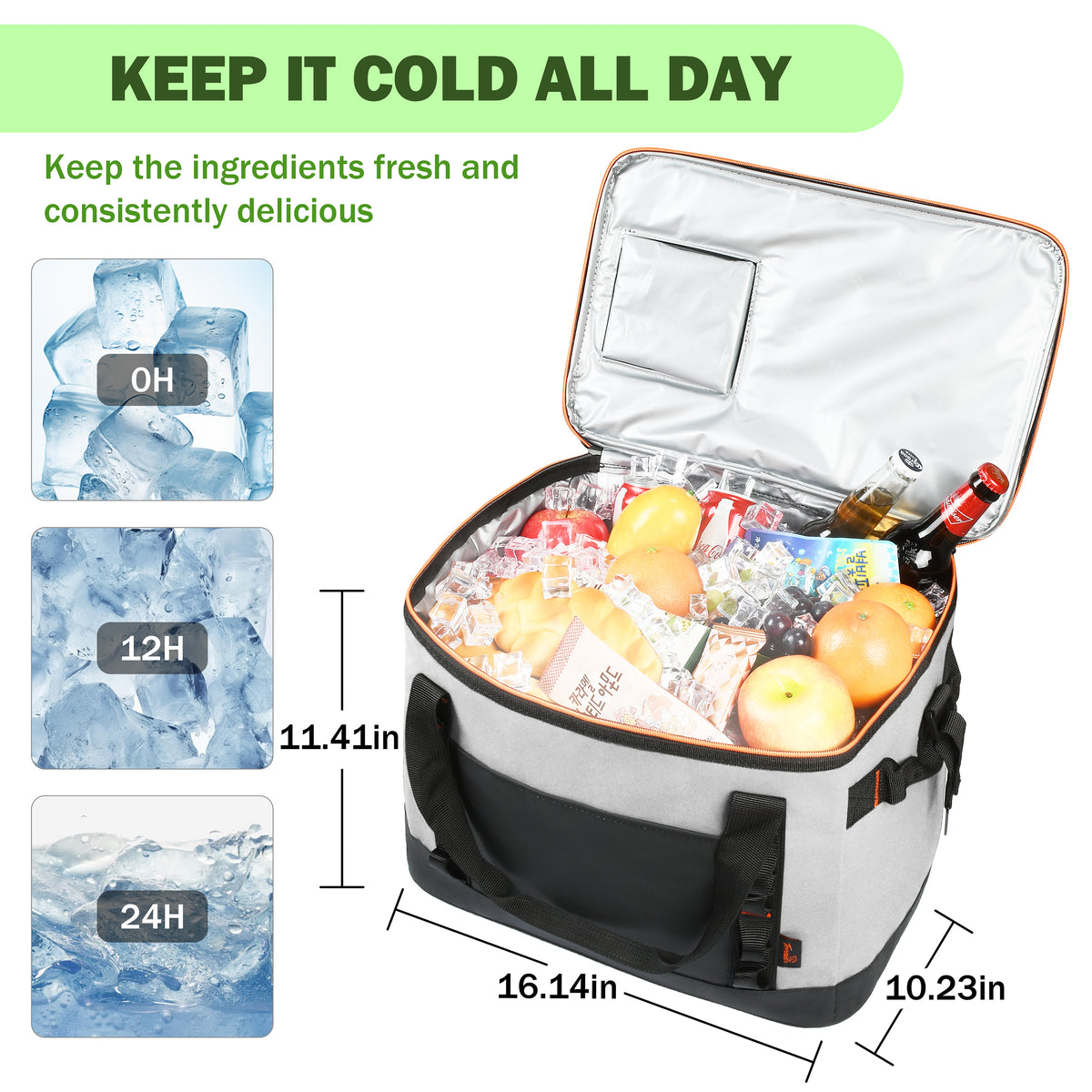 Tirrinia 48 Cans Insulated Soft Cooler Bag side view