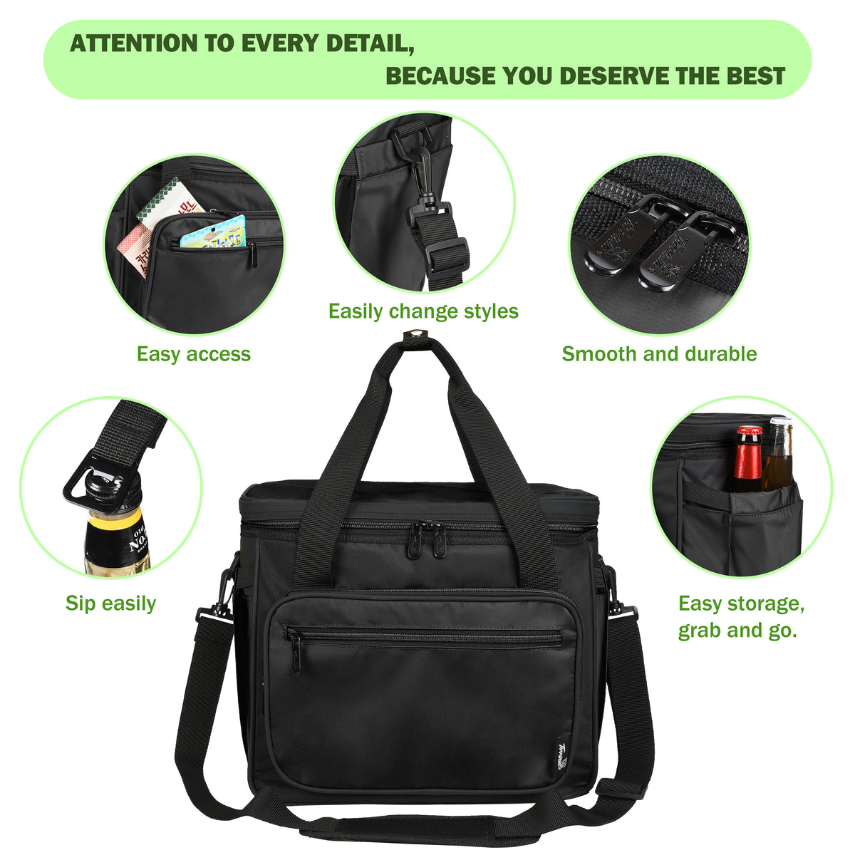 Tirrinia 24 Cans Insulated Soft Cooler Bag