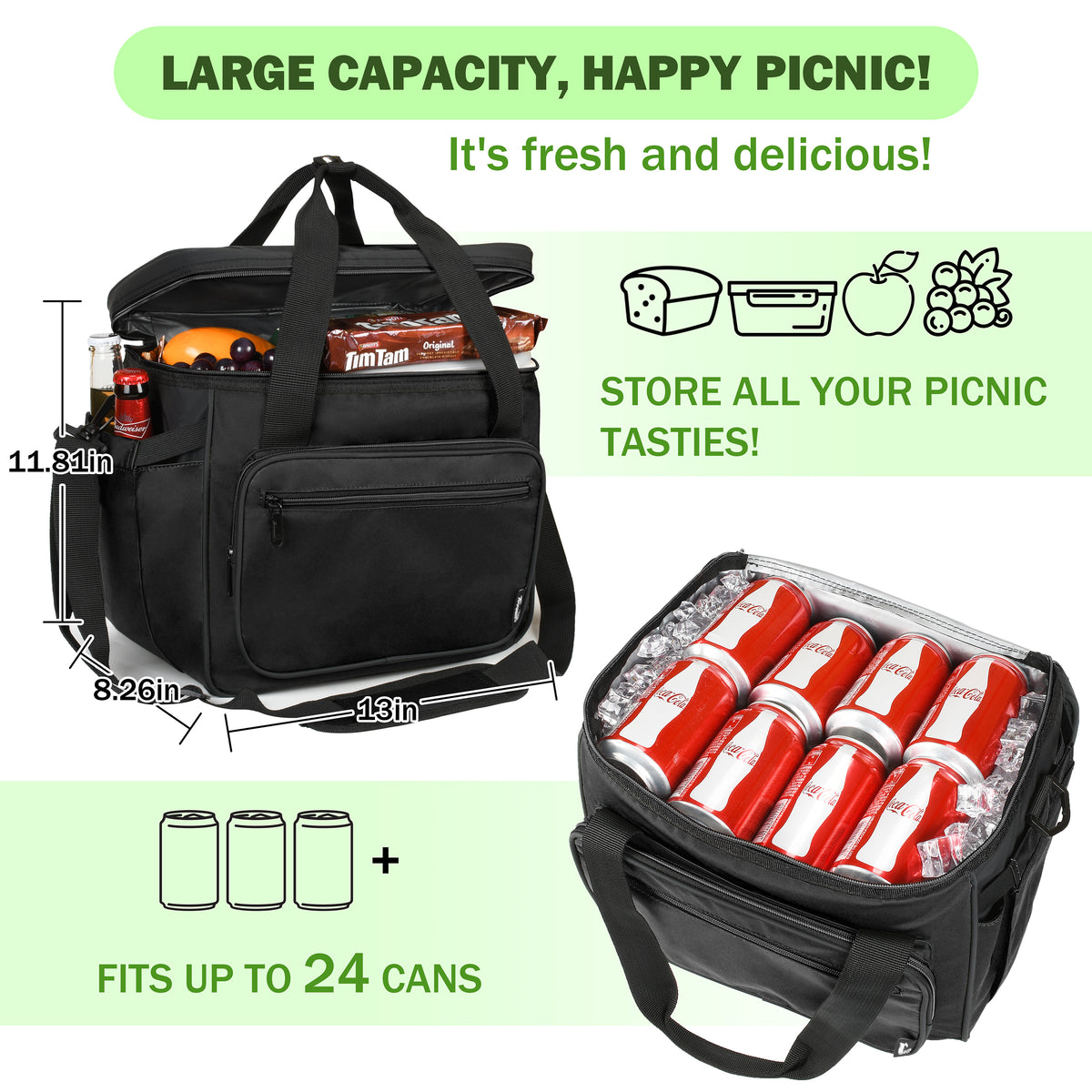 Tirrinia 24 Cans Insulated Soft Cooler Bag