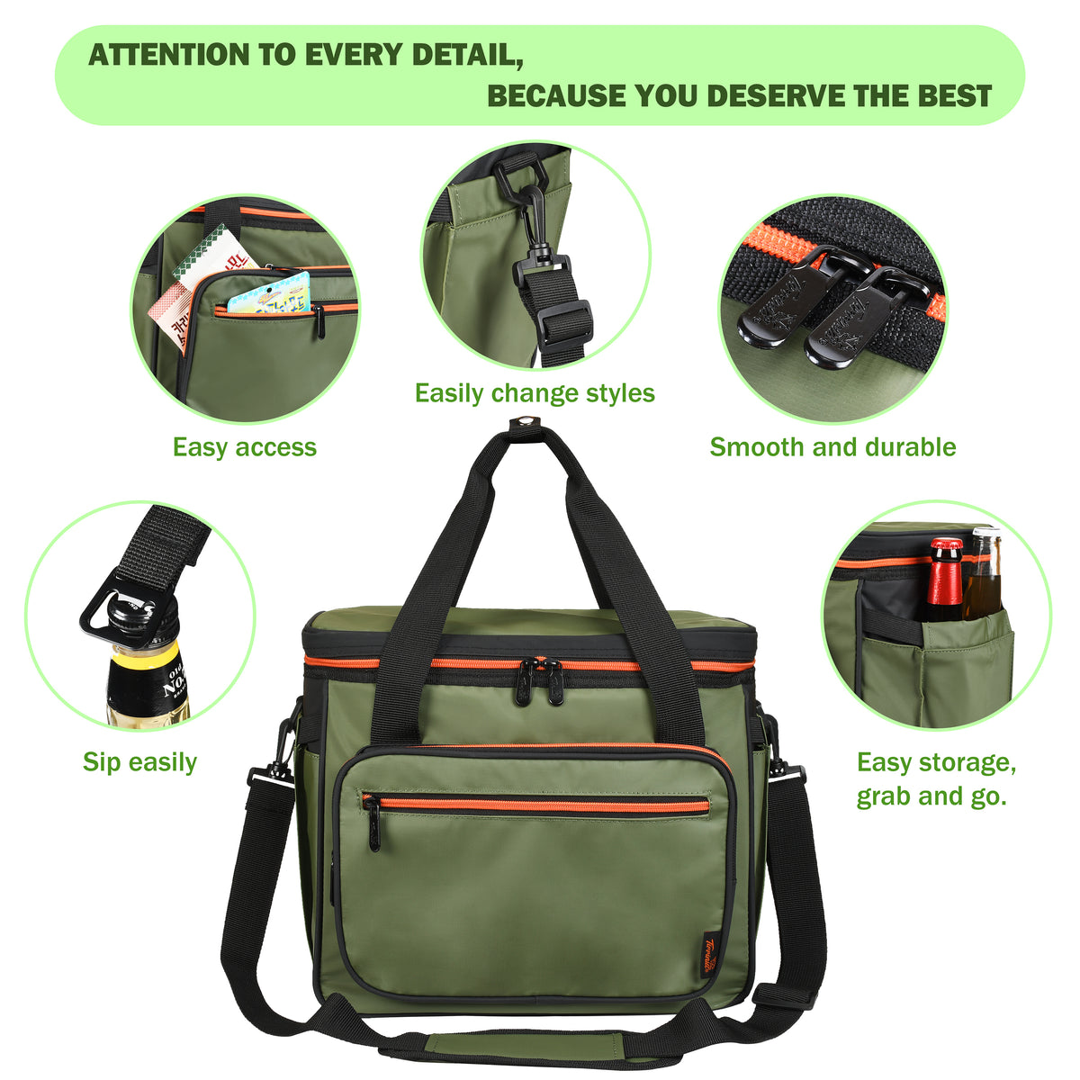 Tirrinia 24 Cans Insulated Soft Cooler Bag