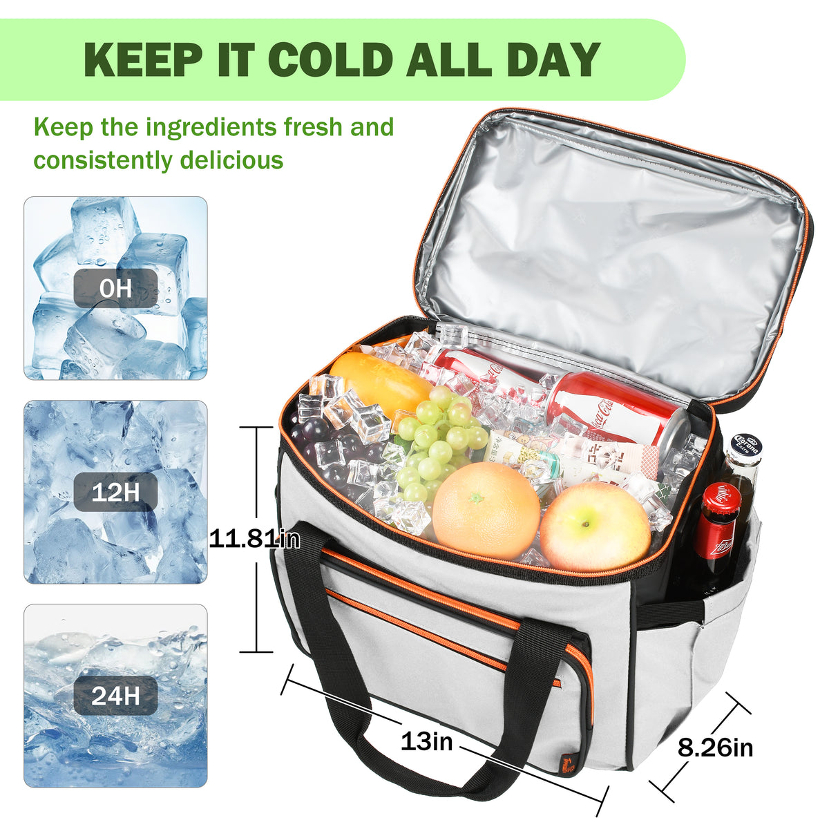Tirrinia 24 Cans Insulated Soft Cooler Bag side view