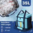 Tirrina Soft Cooler Bag 48 Can, Collapsible Insulated Cooler Leakproof Portable Soft Sided Cooler Bag for Beach Travel Picnic
