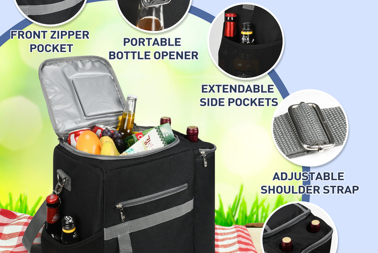 Tirrinia Outdoor Cooler with Wine Compartment back view