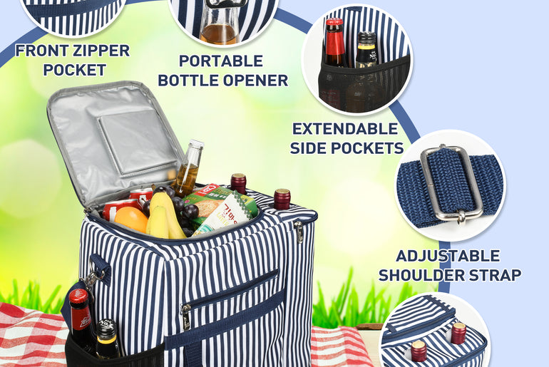 Tirrinia Outdoor Cooler with Wine Compartment close-up detail