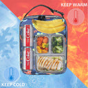 Tirrinia Kid's Blue Dino Lunch Bag side view