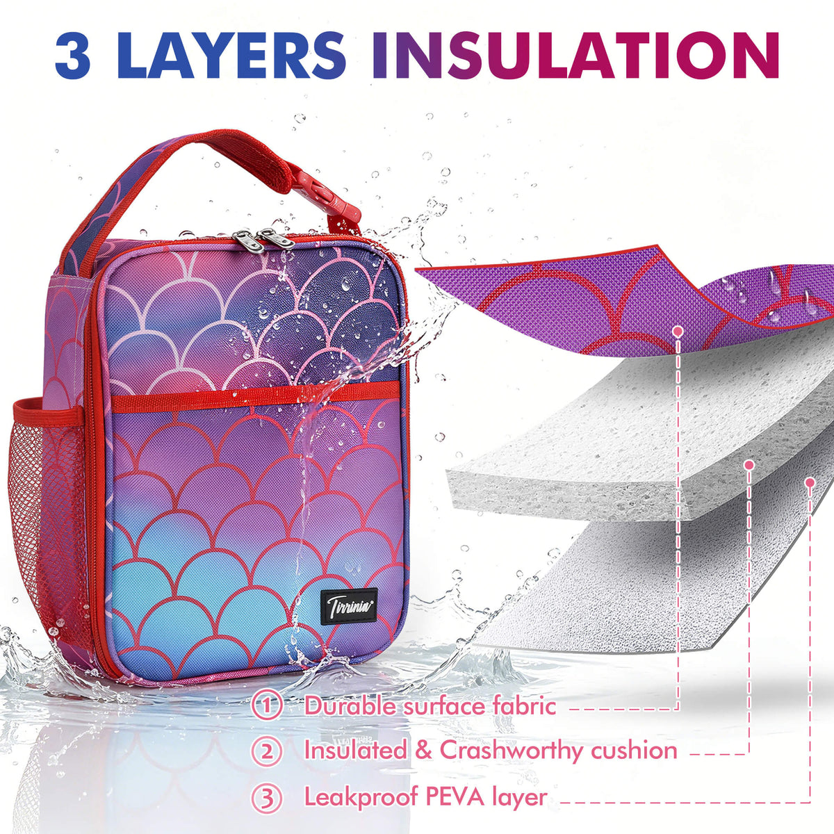 Tirrinia Sports-Themed Insulated Lunch Bag – Compact, Leakproof & Travel-Friendly
