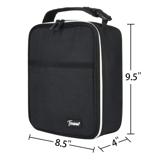 Tirrinia Solid Color Insulated Lunch Cooler Bag size chart