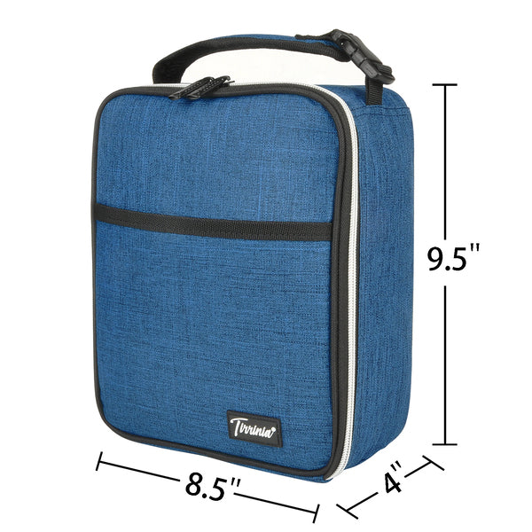 Tirrinia Solid Color Insulated Lunch Cooler Bag size chart