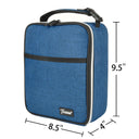 Tirrinia Solid Color Insulated Lunch Cooler Bag size chart