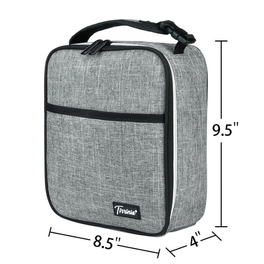 Tirrinia Solid Color Insulated Lunch Cooler Bag size chart