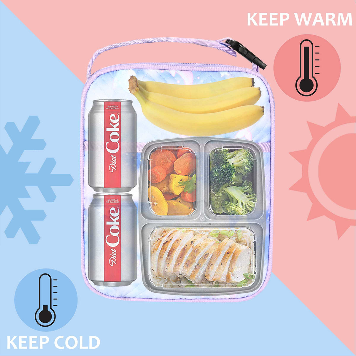 Tirrinia Kids' Purple Dolphin Lunch Bag side view