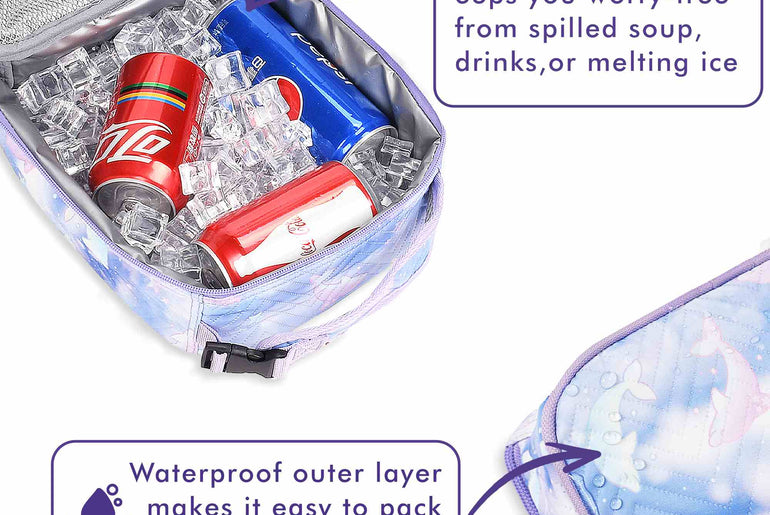 Tirrinia Solid Color Insulated Lunch Cooler Bag