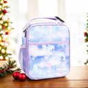 Tirrinia Kids' Purple Dolphin Lunch Bag back view