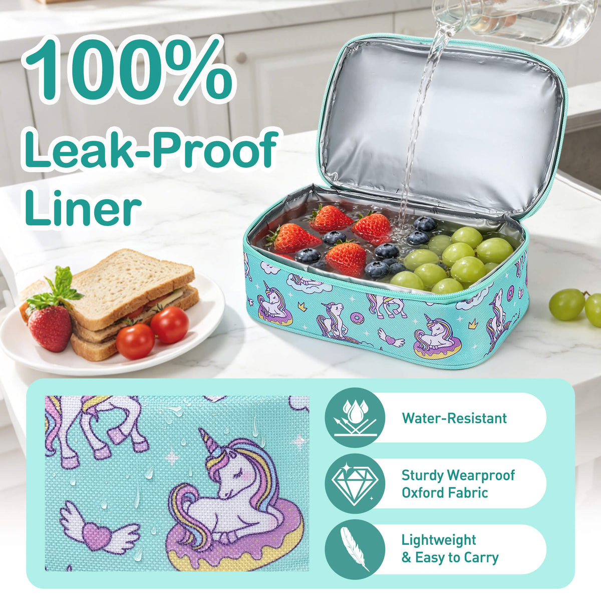 Tirrinia Kids Insulated Lunch Bag – Leak-Proof Double Decker Cooler Tote