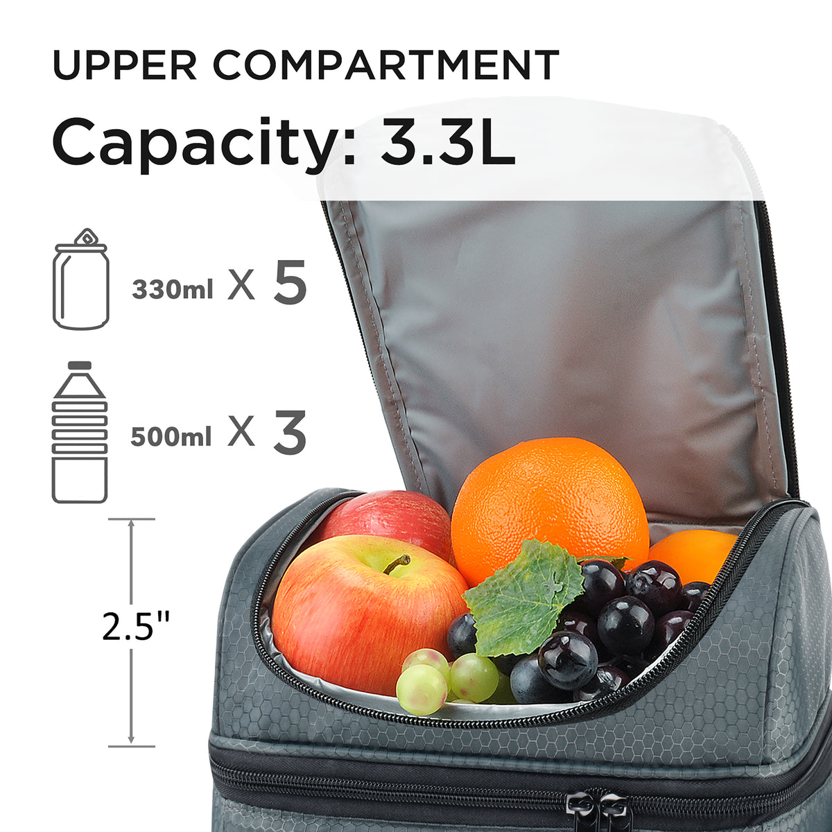 Tirrinia Lunch Tote Bag with Dual Compartment