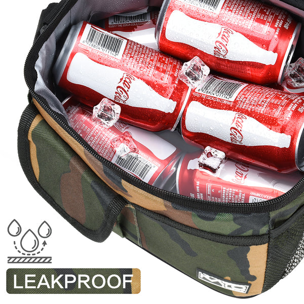 Tirrinia Reusable Lunch Cooler Bag with 4 Pockets back view