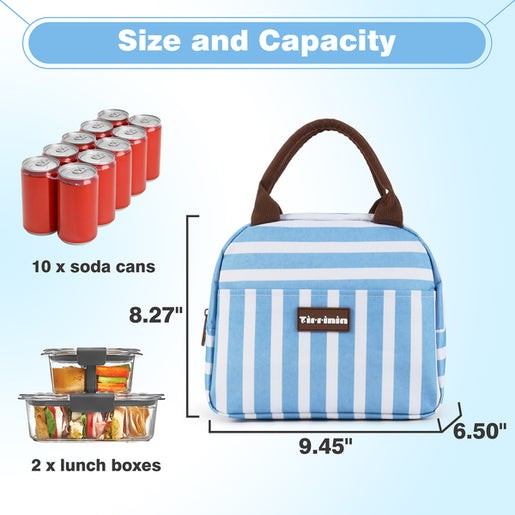 Tirrinia Small Insulated Lunch Cooler Bag for Kids size chart