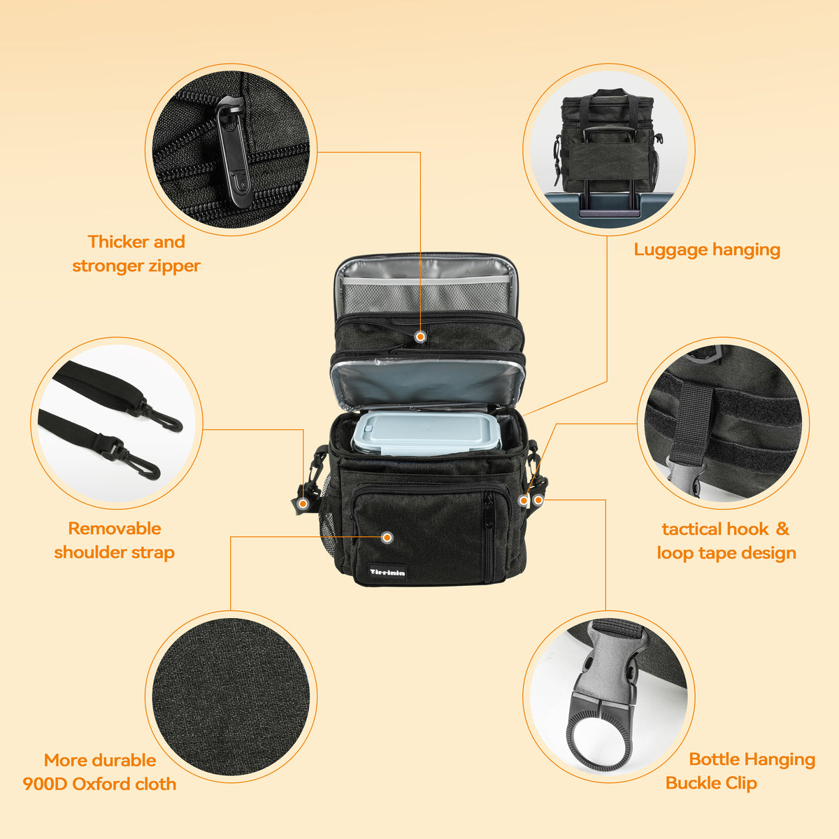 Tirrinia Large Capacity Expandable Insulated Lunch Bag product image 8