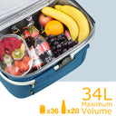 34L Picnic Cooler Basket with Foldable Grocery Bag side view