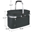 34L Picnic Cooler Basket with Foldable Grocery Bag