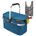 34L Picnic Cooler Basket with Foldable Grocery Bag