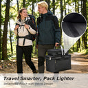 Tirrinia Large Insulated Picnic Basket, 34L Water Resistant & Leakproof Collapsible Portable Cooler Basket Set with Aluminium Handle for Travel,Foldable Grocery Bag, Black