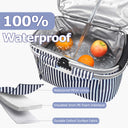 Tirrinia Large Insulated Picnic Basket, 34L Water Resistant & Leakproof Collapsible Portable Cooler Basket Set with Aluminium Handle for Travel,Foldable Grocery Bag, Black