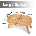 Tirrinia Portable Picnic Table with 4 Wine Glasses Holder back view