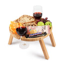 Tirrinia Portable Picnic Table with 4 Wine Glasses Holder side view