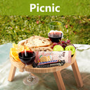 Tirrinia Portable Picnic Table with 4 Wine Glasses Holder product image 13