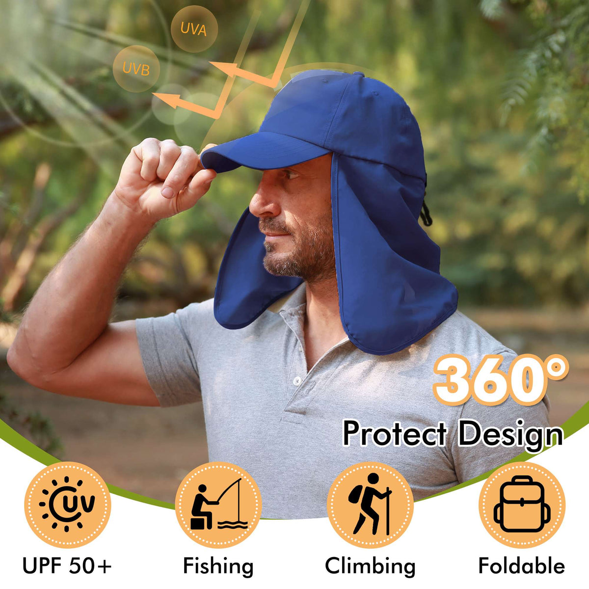 Tirrinia Neck Flap Sun Hat with Wide Brim