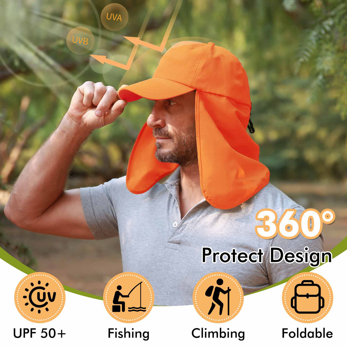 Tirrinia Neck Flap Sun Hat with Wide Brim