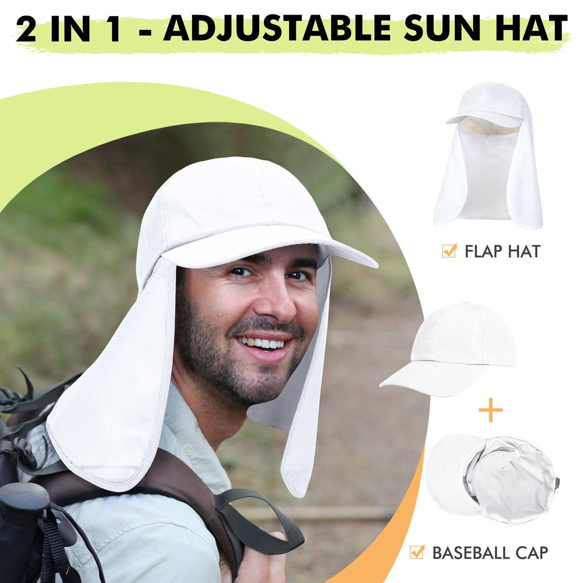 Tirrinia Neck Flap Sun Hat with Wide Brim