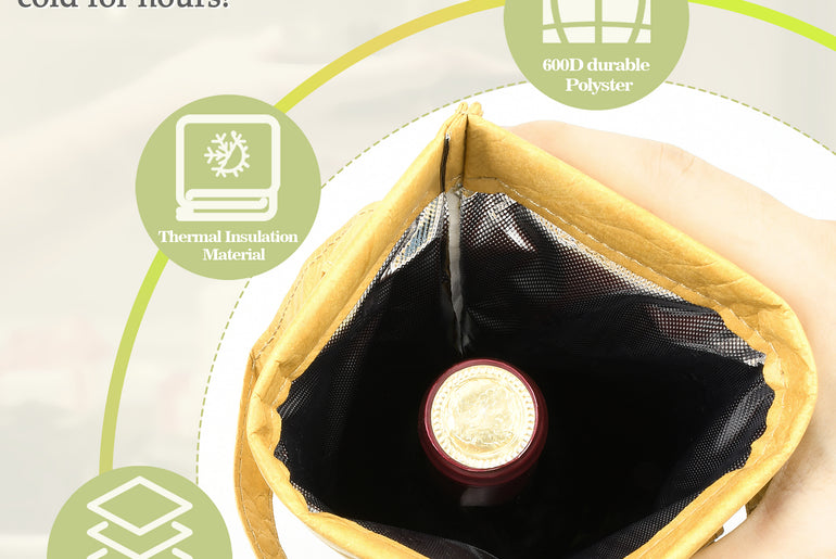 Tirrinia single layer waterproof dupont paper wine bag for gift back view