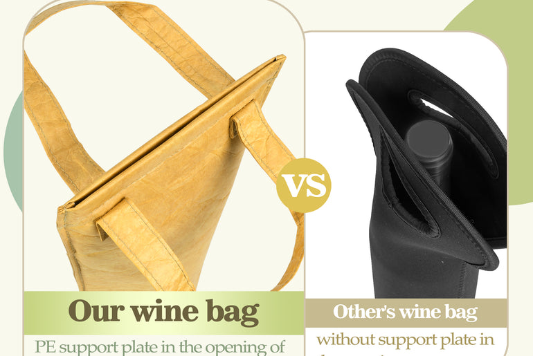 Tirrinia single layer waterproof dupont paper wine bag for gift front view