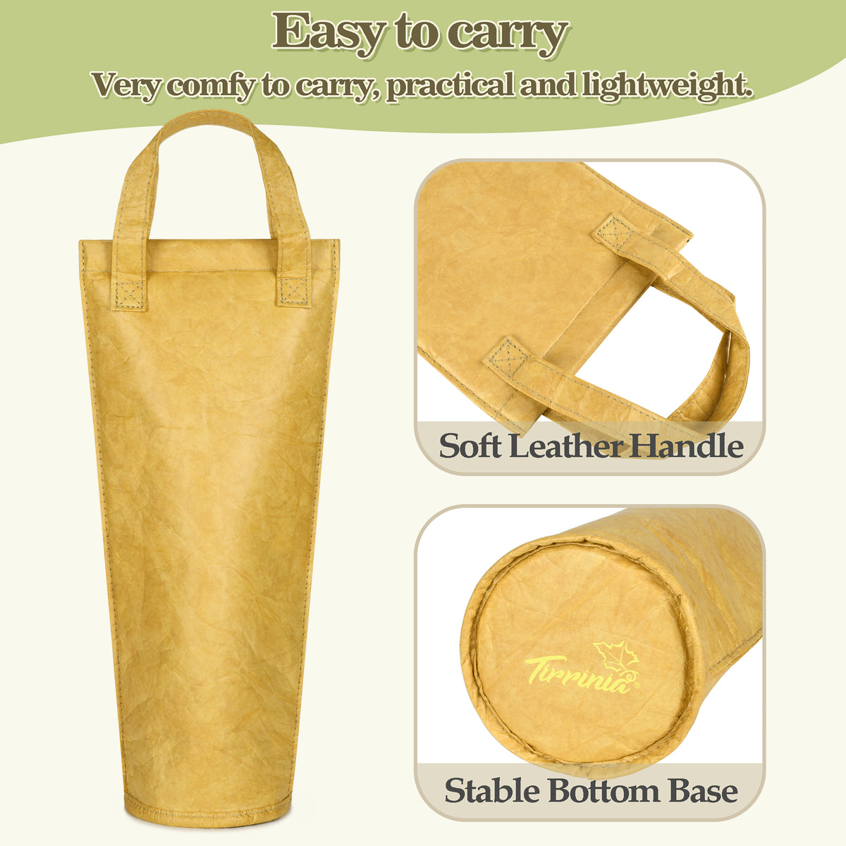 Tirrinia single layer waterproof dupont paper wine bag for gift detail view
