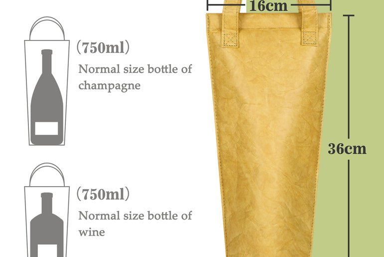 Tirrinia single layer waterproof dupont paper wine bag for gift side view