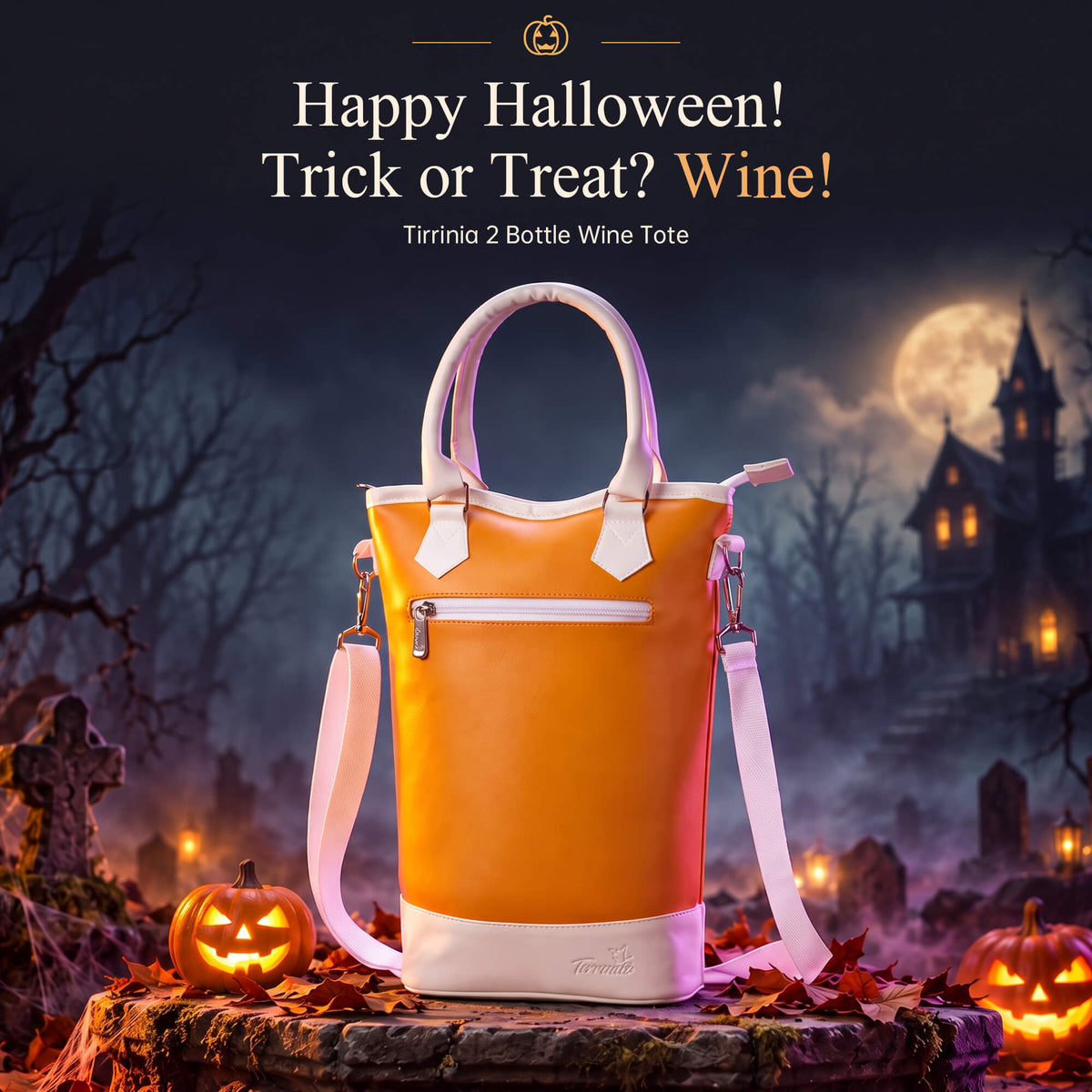 Tirrinia 2 Bottle Wine Gift Tote with Corkscrew for Outdoor