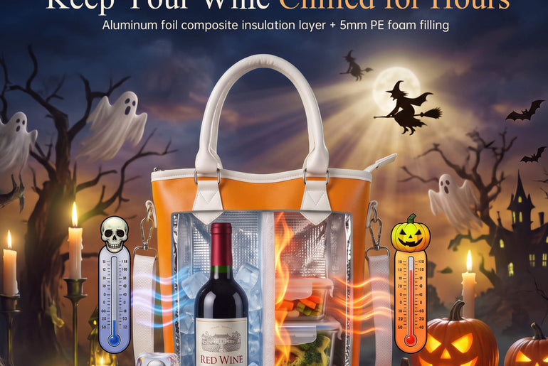 Tirrinia 2 Bottle Wine Gift Tote with Corkscrew for Outdoor