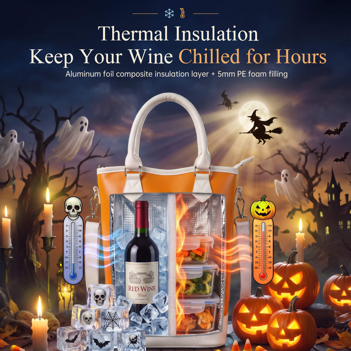 Tirrinia 2 Bottle Wine Gift Tote with Corkscrew for Outdoor