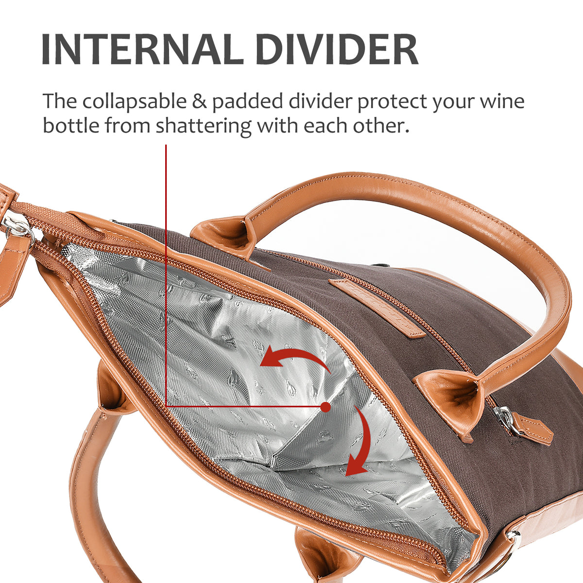 Tirrinia 2 Bottle Wine Bag Holder for Gift side view