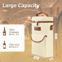Tirrinia 2 Bottle Wine Gift Tote Carrier with Pocket