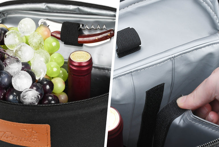 Tirrinia 2 Bottle Wine Gift Tote Carrier with Pocket
